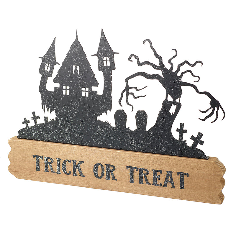 Trick Or Treat Metal And Wood Table Top