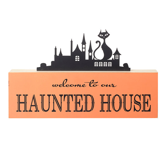 Haunted House Metal And Wood Table Top