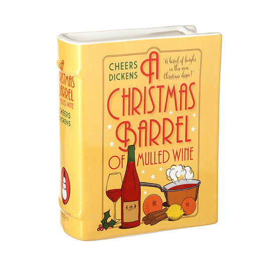 Ceramic Christmas Barrel Cook Book Vase
