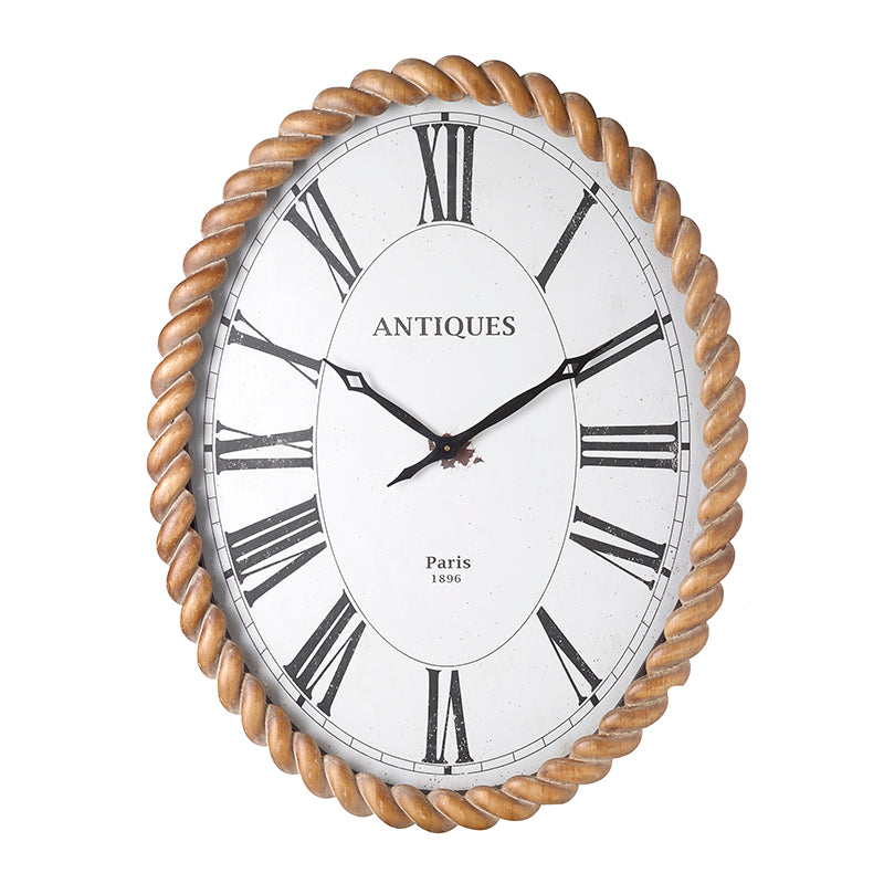 Wood Rope Effect Large Clock