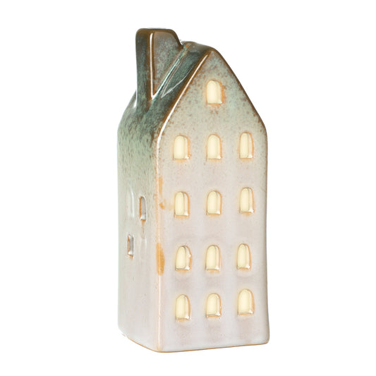 TALL LIGHT UP LED CERAMIC HOUSE