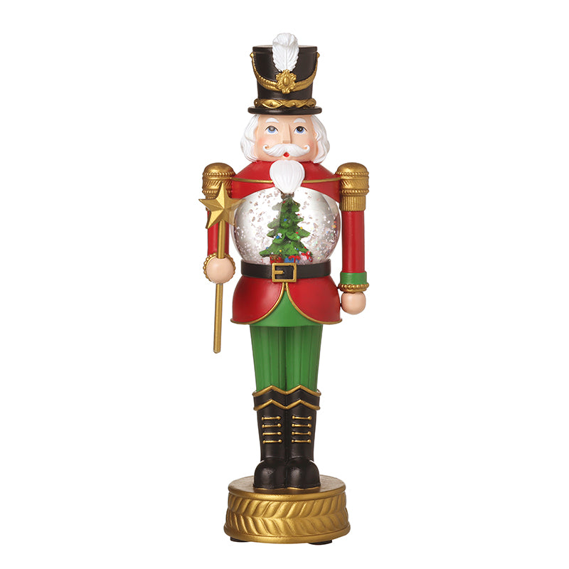 LIGHT UP NUTCRACKER SNOWGLOBE ORNAMENT
