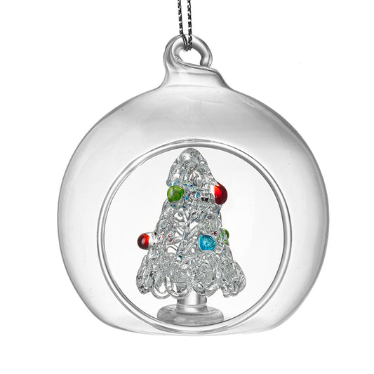 Glass Hanging Ball With Tree Inside