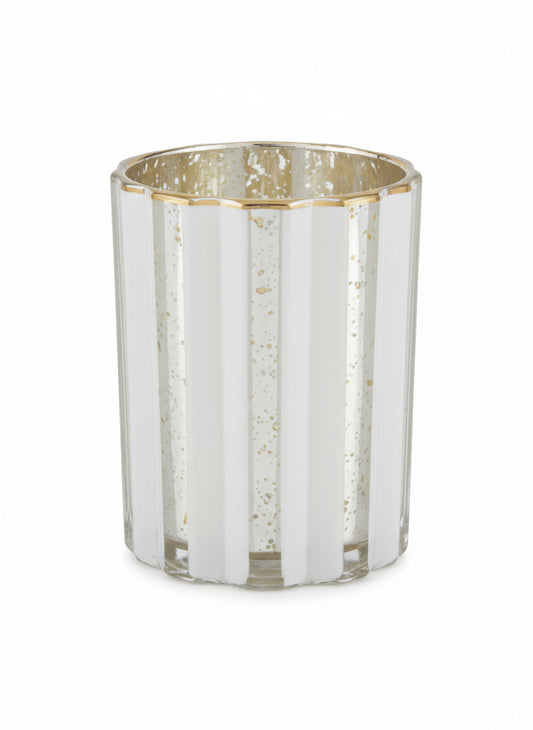 White & Clear Glass T-Light Holder