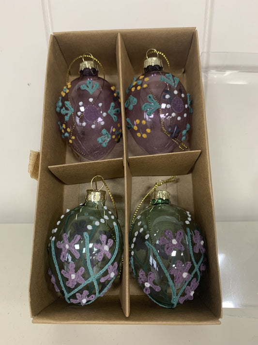 Glass Hanging Eggs Set