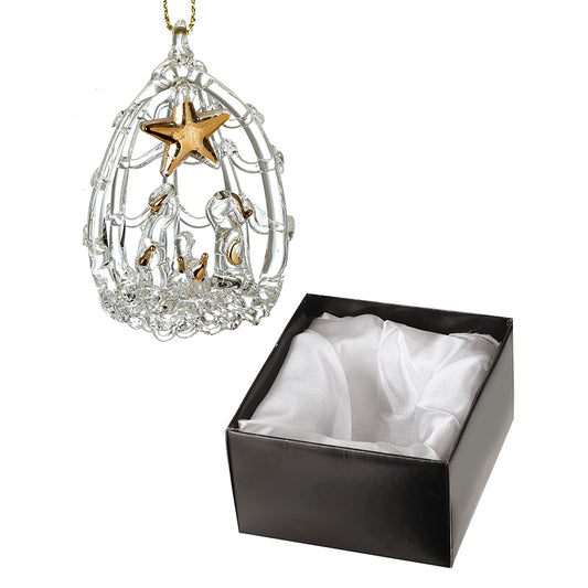 BOXED GLASS NATIVITY SCENE