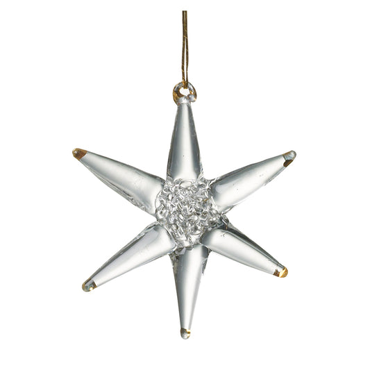 Hanging Glass 6 Point Bethlehem Star