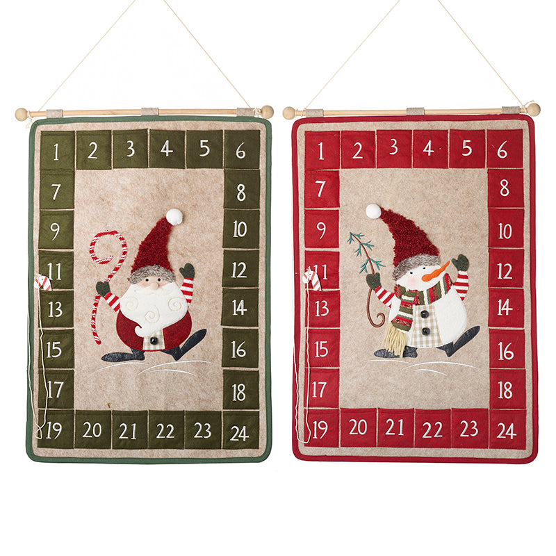 Santa & Snowman Hanging Fabric Advents