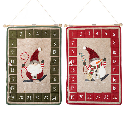 Santa & Snowman Hanging Fabric Advents
