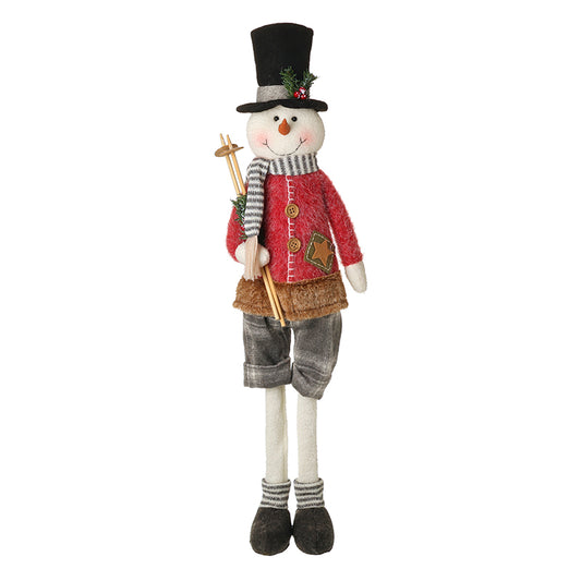 WHITE/RED SNOWMAN WITH JACKET ORNAMENT