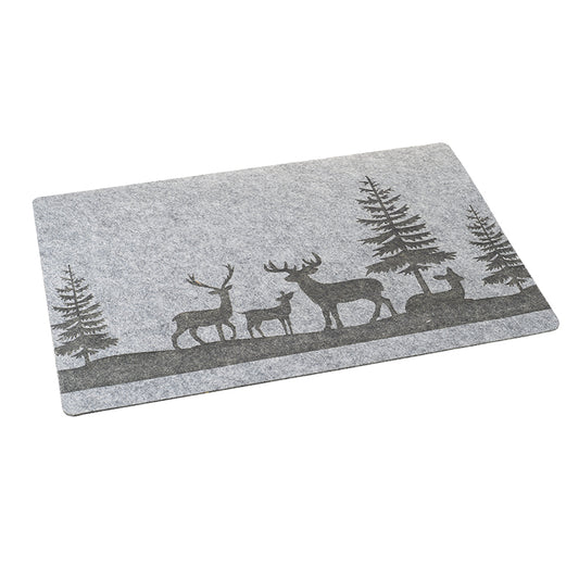 Felt Grey Place Mat With Deers