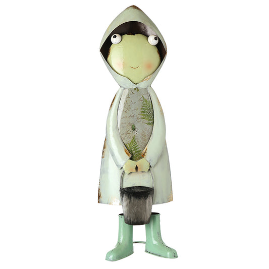 Metal Fron In Raincoat