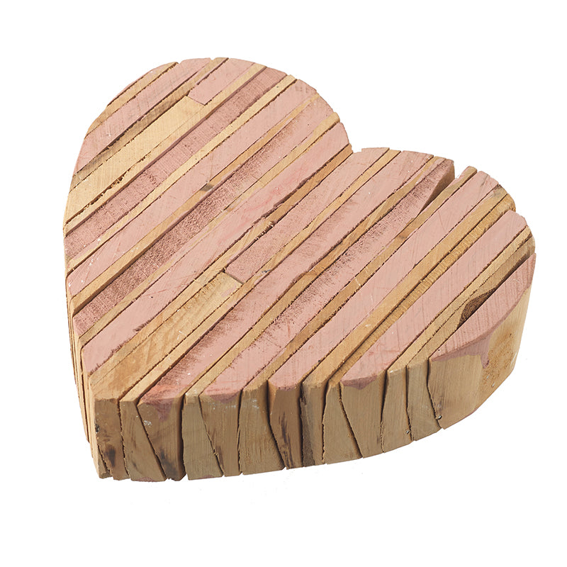 Lrg Wooden Slice Heart