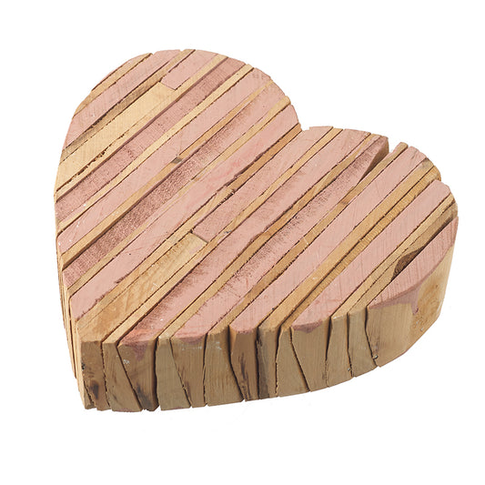 Lrg Wooden Slice Heart