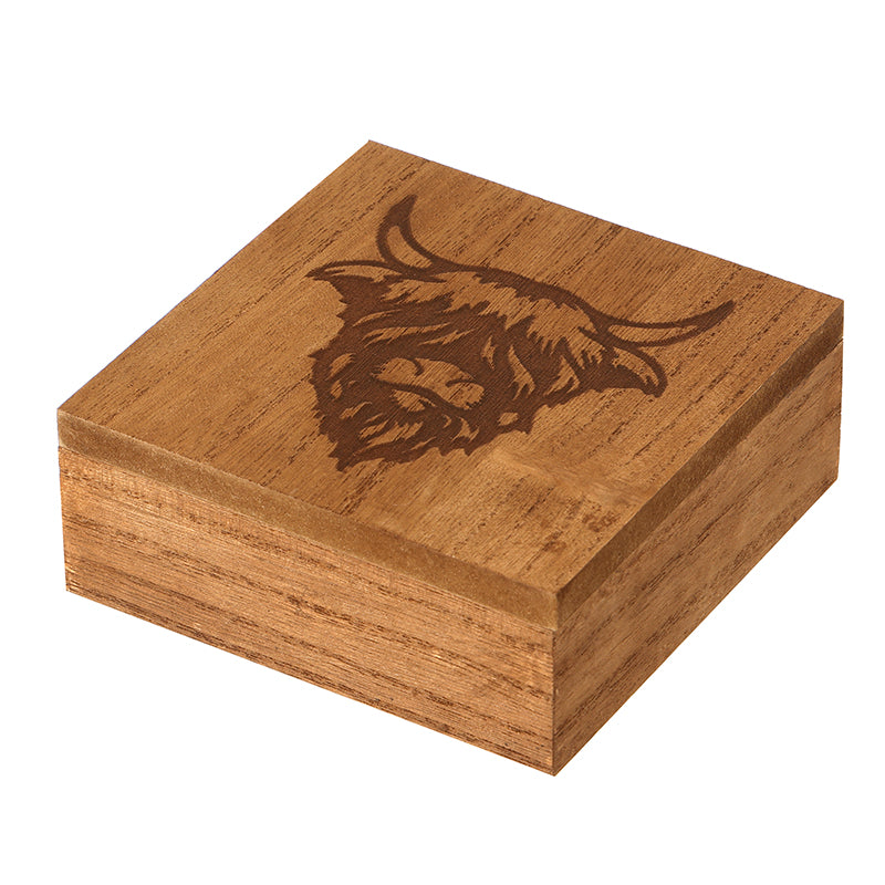 Highland Cow Design Small Wooden Box