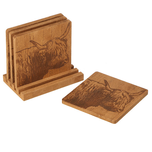 Highland Cow Coaster Set