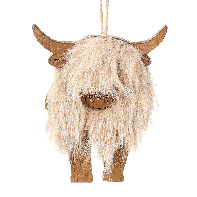 Wooden Wooly Cow Hanger