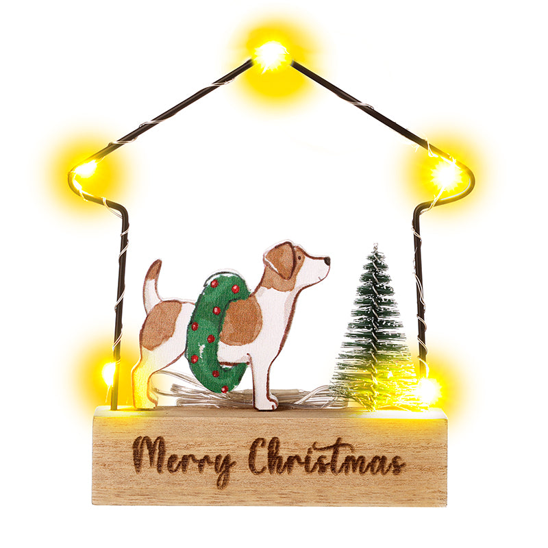 MERRY CHRISTMAS LIGHT UP DOG HOUSE