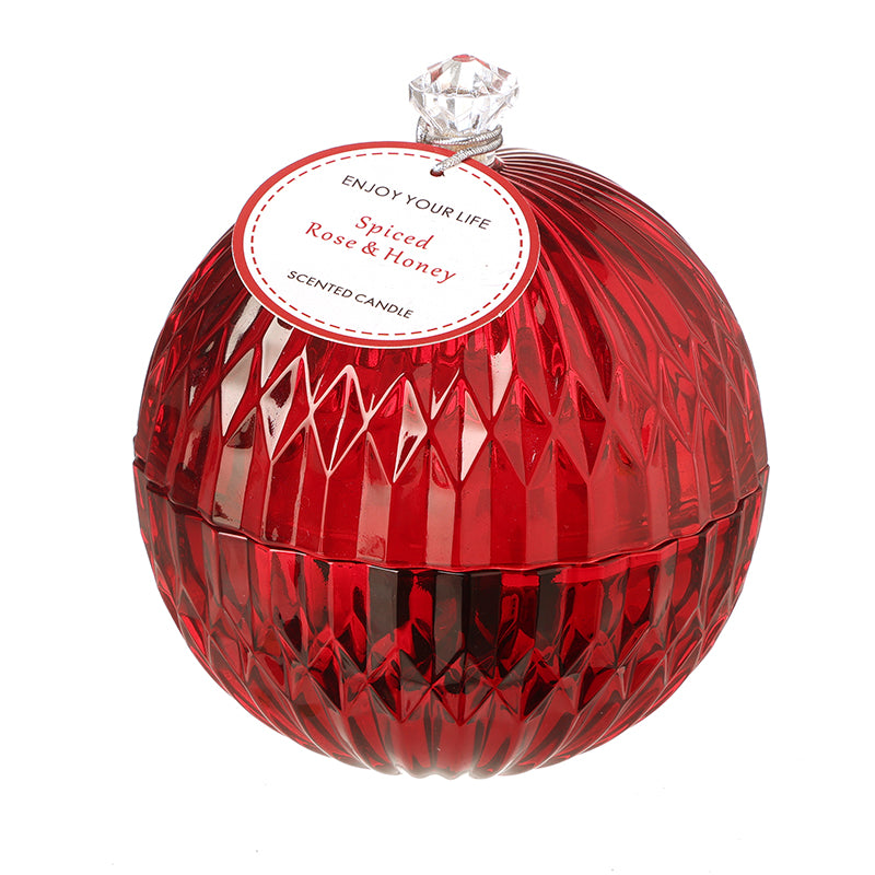 GLASS CANDLE SPICED ROSE AND HONEY