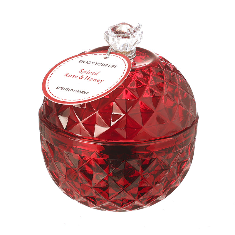 GLASS CANDLE SPICED ROSE AND HONEY