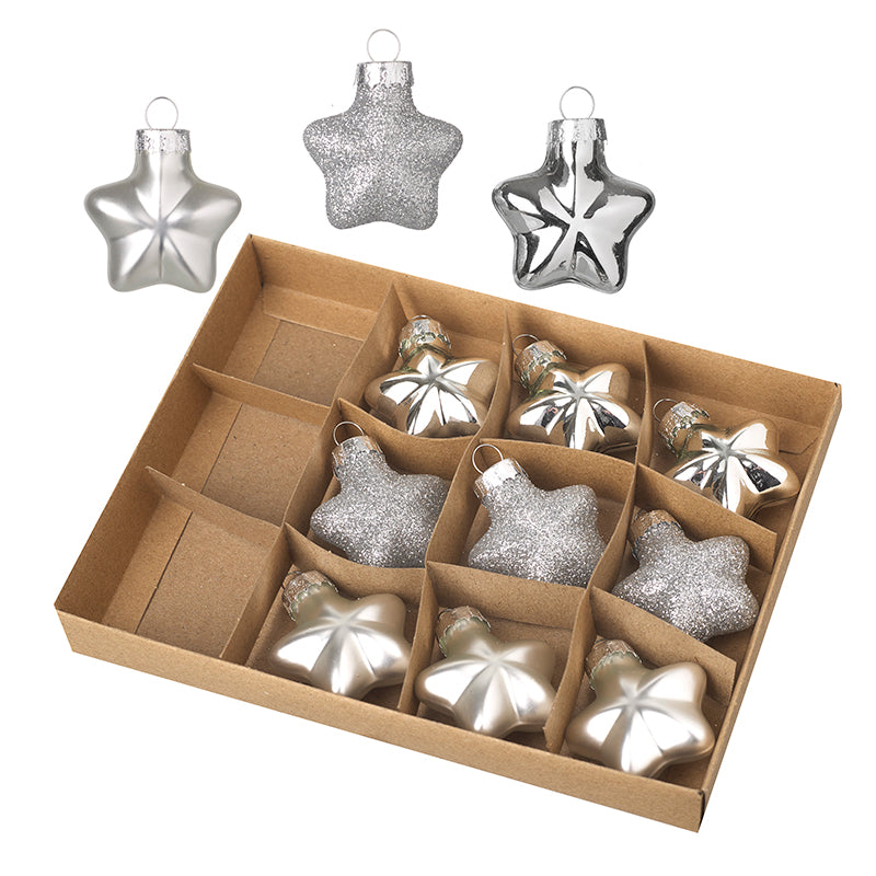 Silver Glass Stars Set