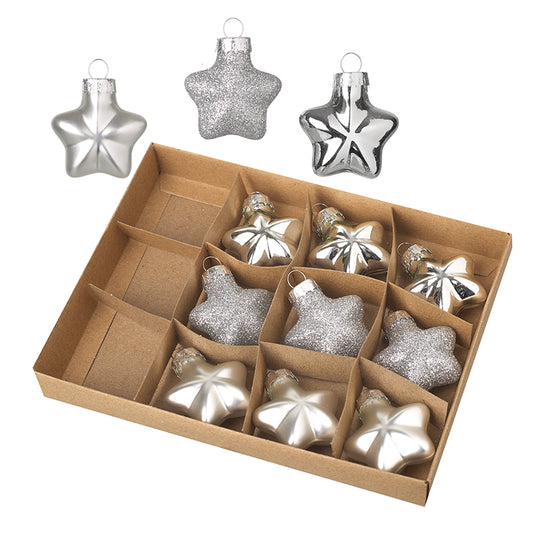 Silver Glass Stars Set