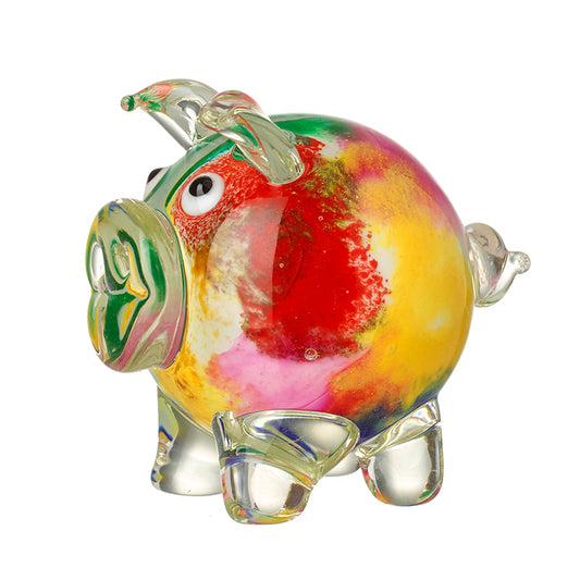 Multi Coloured Glass Pig