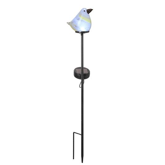 White Glass Solar Bird