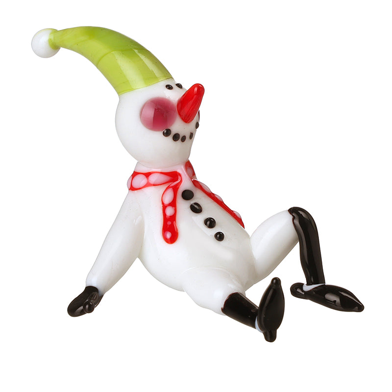 GLASS CHRISTMAS SNOWMAN CLOWN