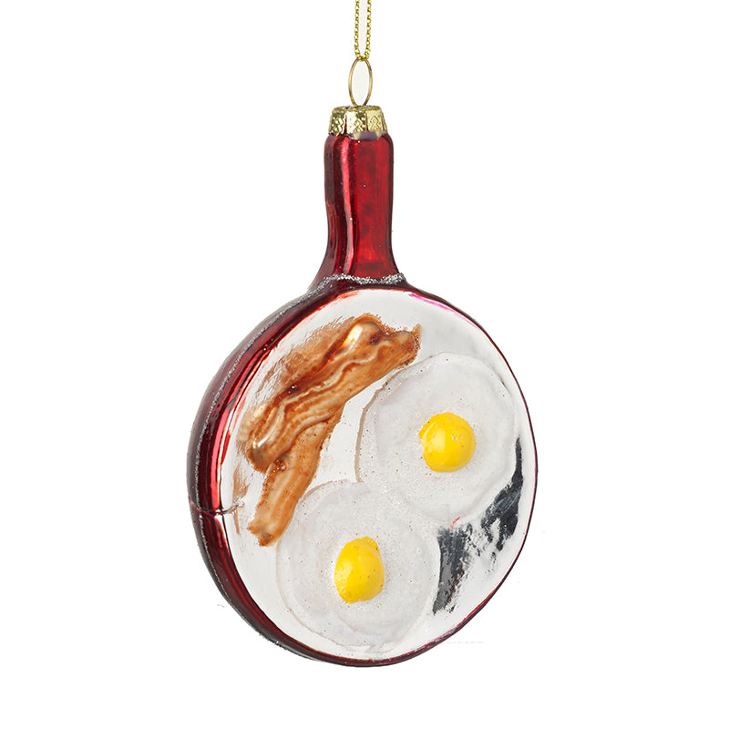 Eggs & Bacon Fry Up Glass Dec