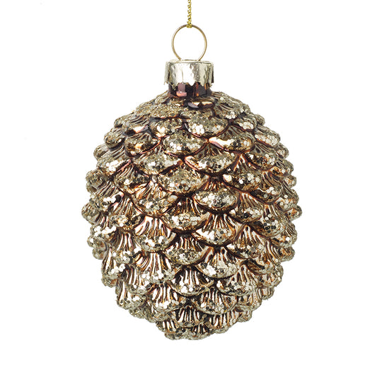 Gold Glass Fir Cone Dec
