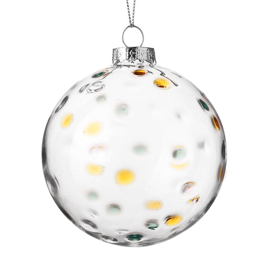 CLEAR GLASS DIMPLE BAUBLE