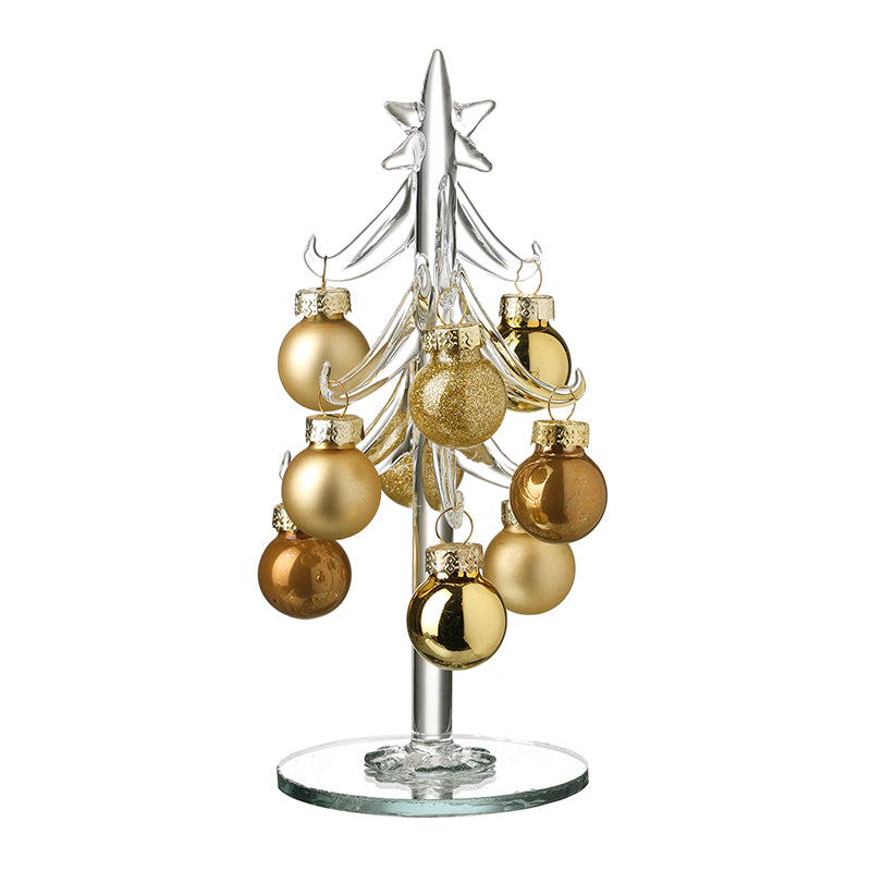 GLASS GOLD BAUBLE TREE