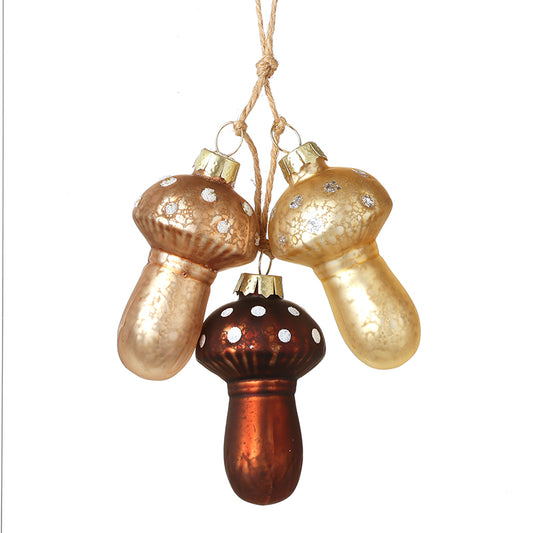 GOLD AND RED MUSHROOM HANGER