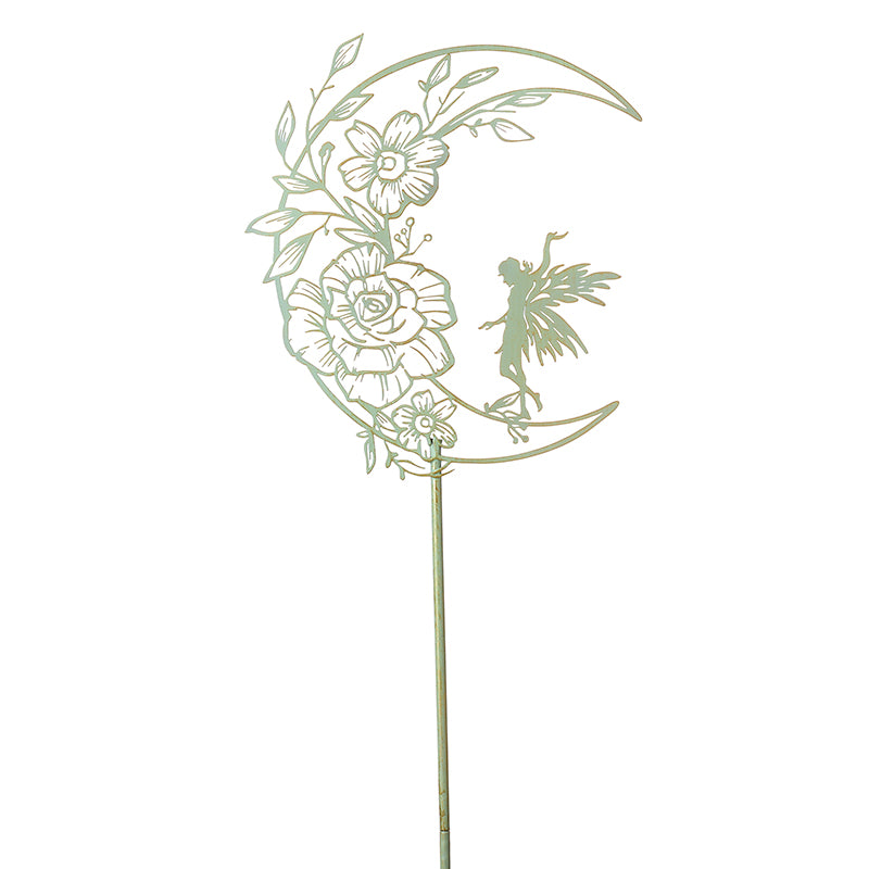Half Moon Flower Metal Elf Stake