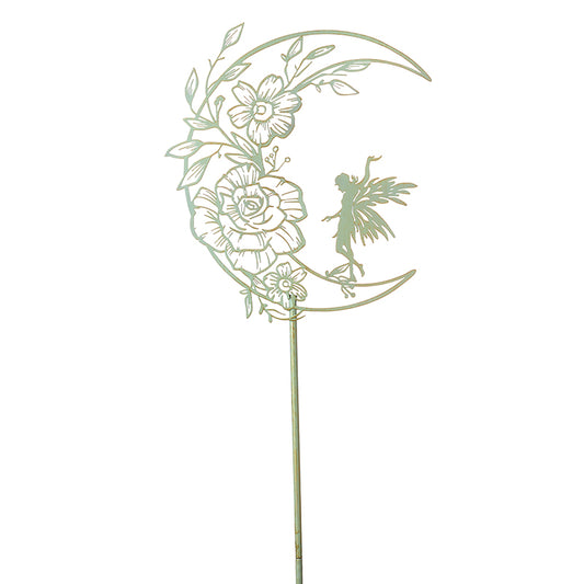 Half Moon Flower Metal Elf Stake