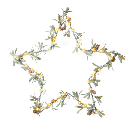 MISTLETOE STAR WREATH WITH NO CENTRE PC