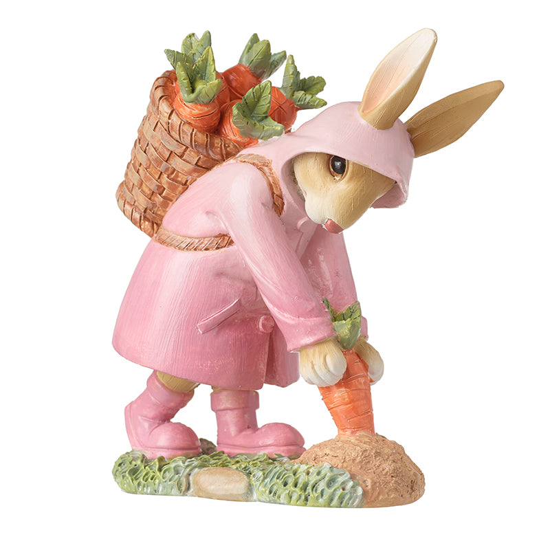 Rabbit In Raincoat Pulling Carrot