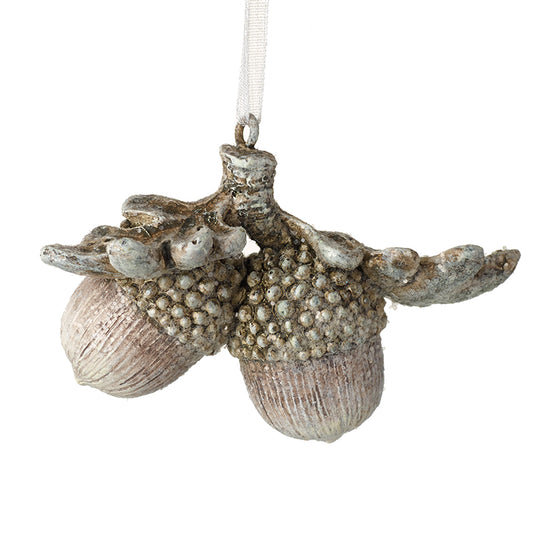 Hanging Silver Leaf & Acorns