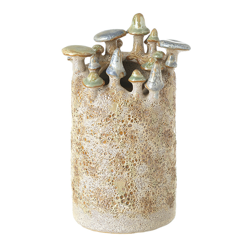 TALL POT WITH MUSHROOMS