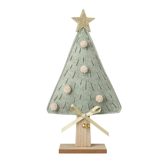 PALE GREEN FELT TREE STANDING DEC