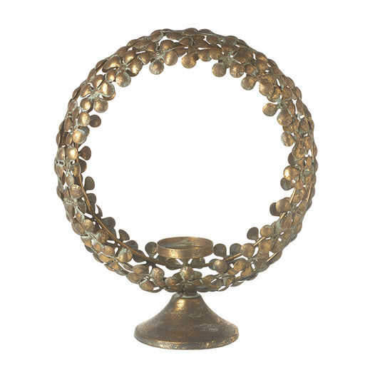 Metal Flower Round Candle Holder