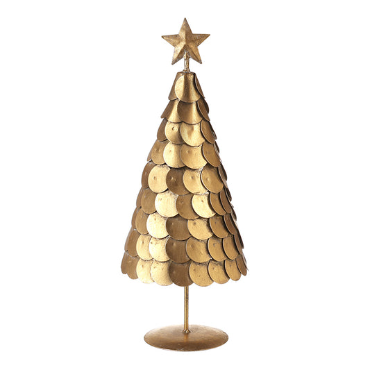 METAL GOLD DISC TREE SML