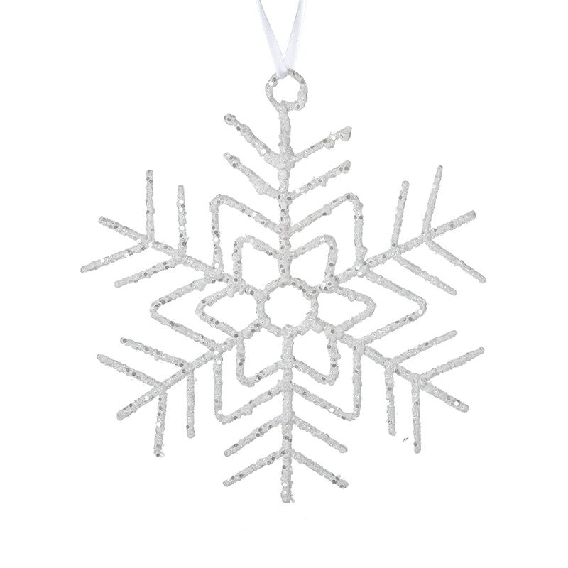 SMALL HANGING WHITE SNOWFLAKE