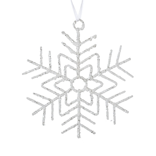 SMALL HANGING WHITE SNOWFLAKE
