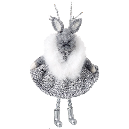 Hanging Mouse In Silver Dress