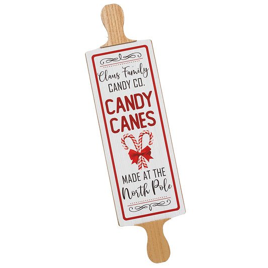 Candy Canes Wooden Sign