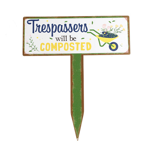Metal Composted Garden Stake Sign