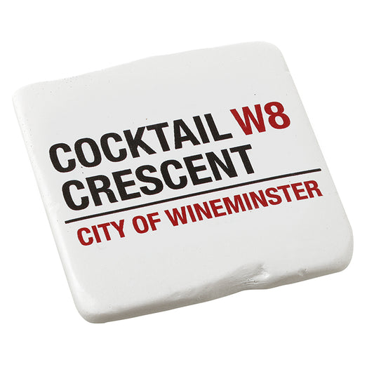 WHITE RESIN COCKTAIL CRESCENT COASTER