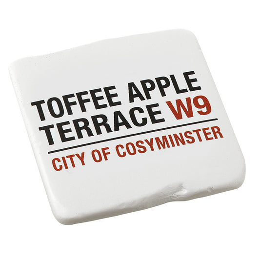 WHITE RESIN TOFFEE APPLE TERRACE COASTER